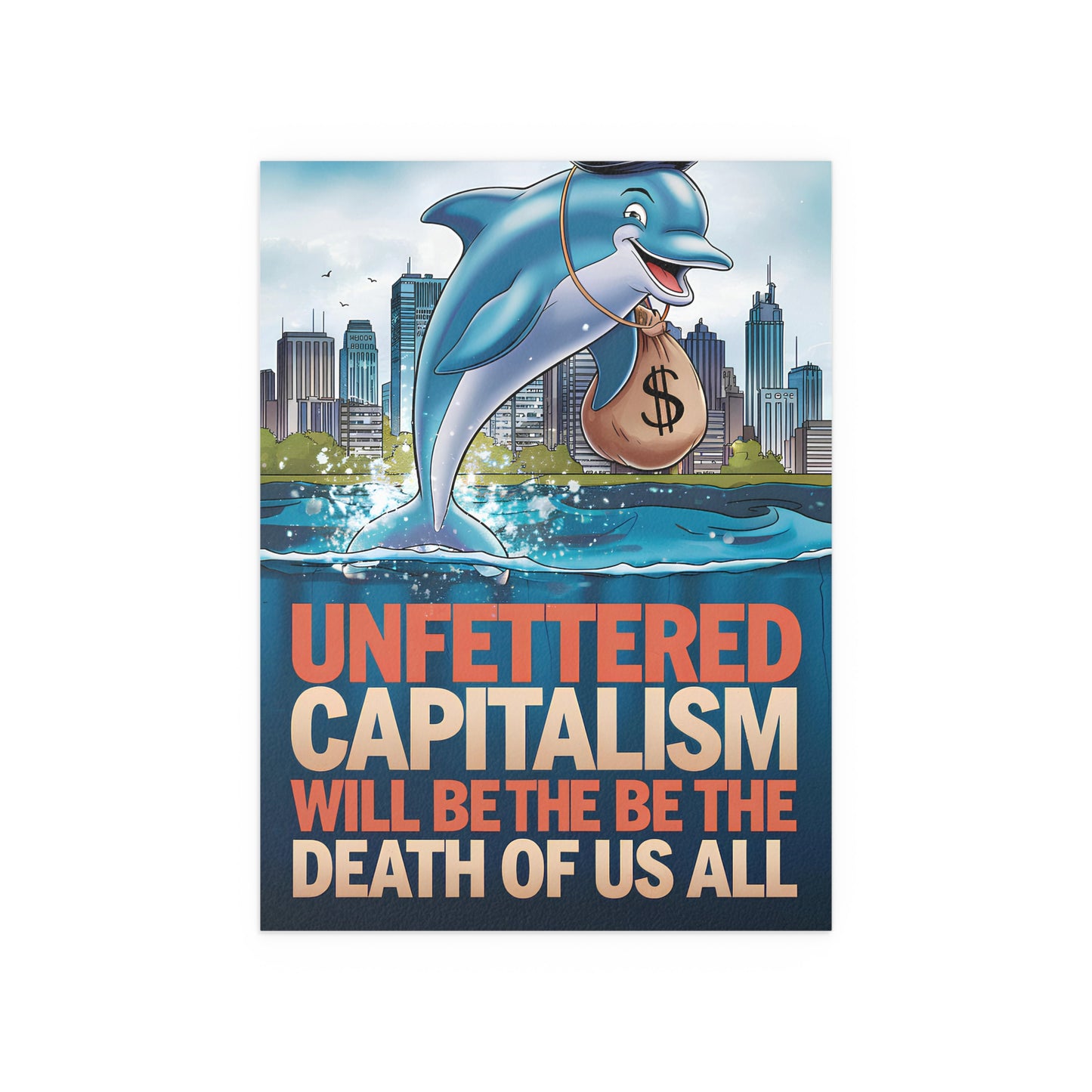 Capitalism - Cartoon Monopoly Dolphin