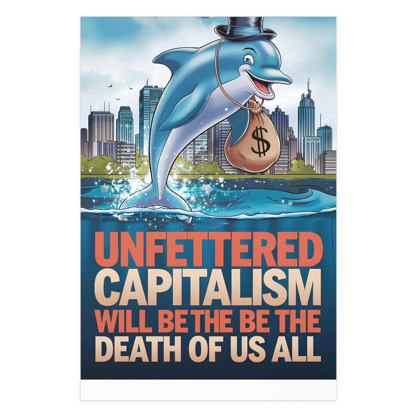 Capitalism - Cartoon Monopoly Dolphin