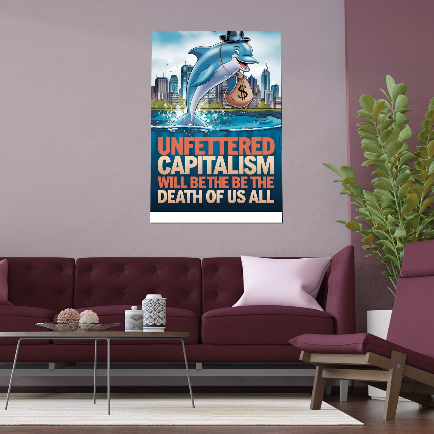 Capitalism - Cartoon Monopoly Dolphin