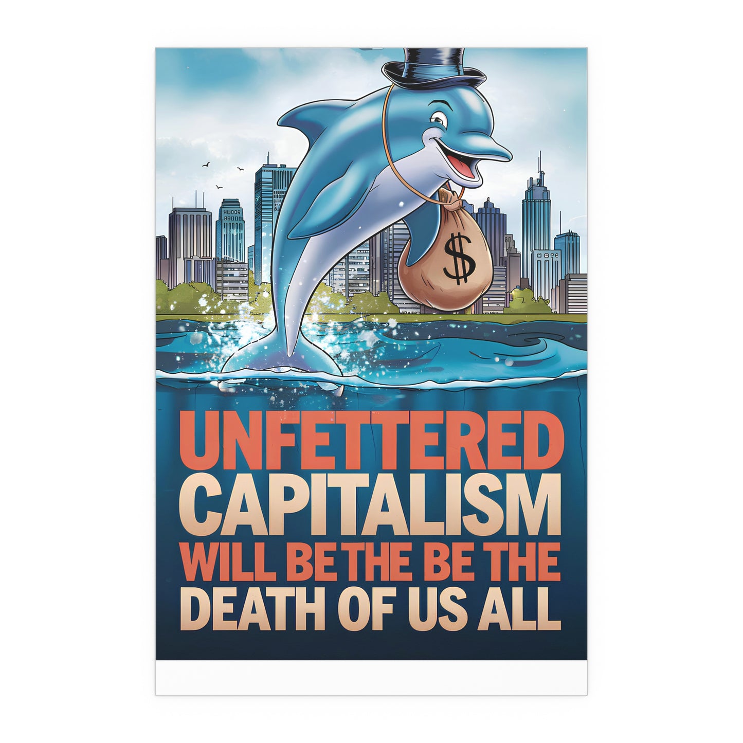 Capitalism - Cartoon Monopoly Dolphin