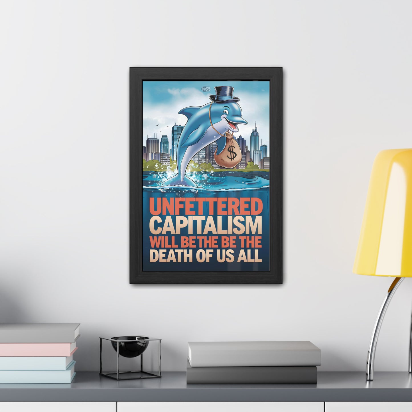 Capitalism - Cartoon Monopoly Dolphin