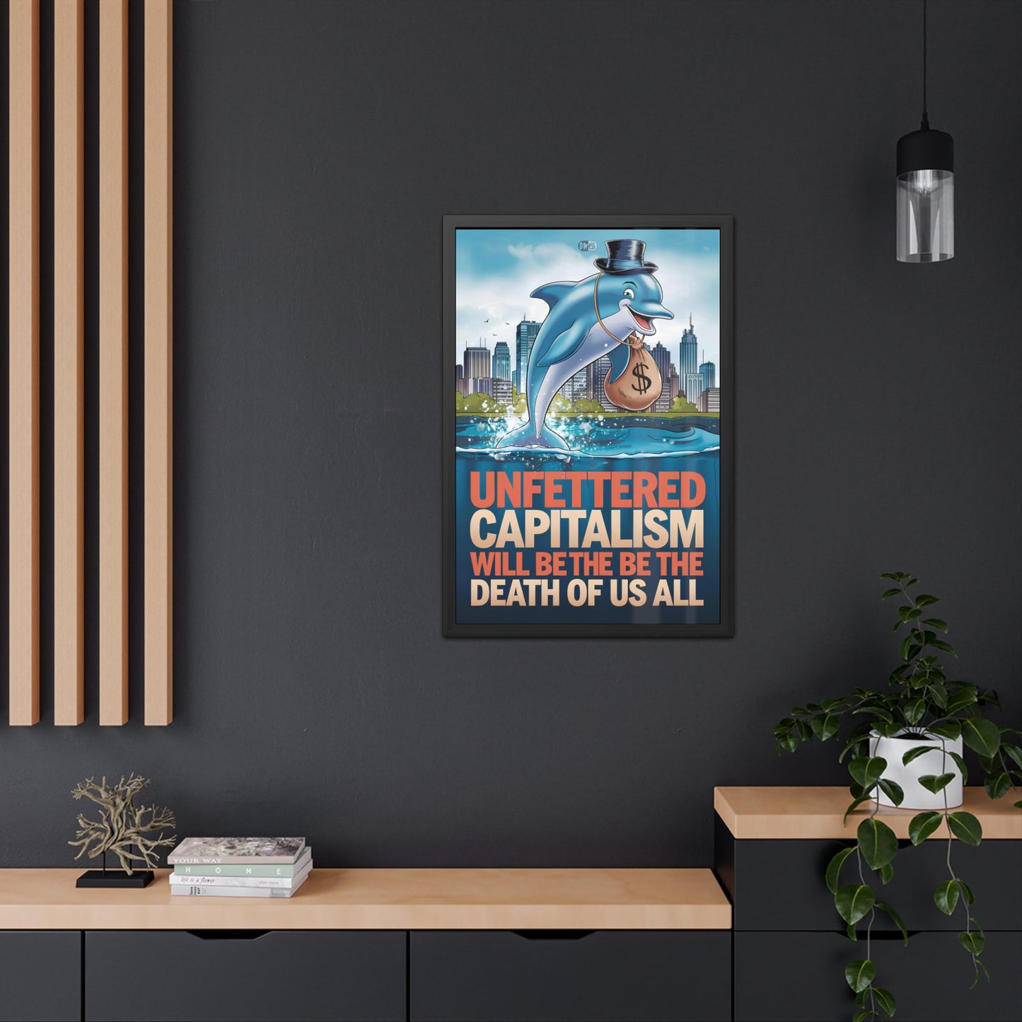 Capitalism - Cartoon Monopoly Dolphin