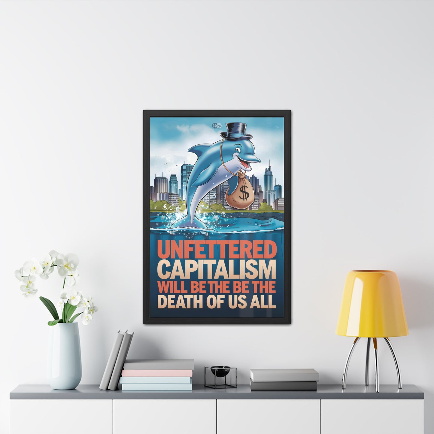 Capitalism - Cartoon Monopoly Dolphin