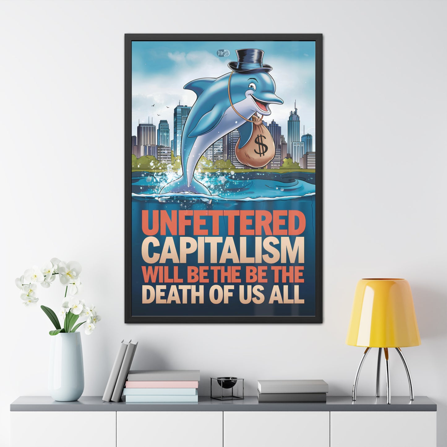 Capitalism - Cartoon Monopoly Dolphin