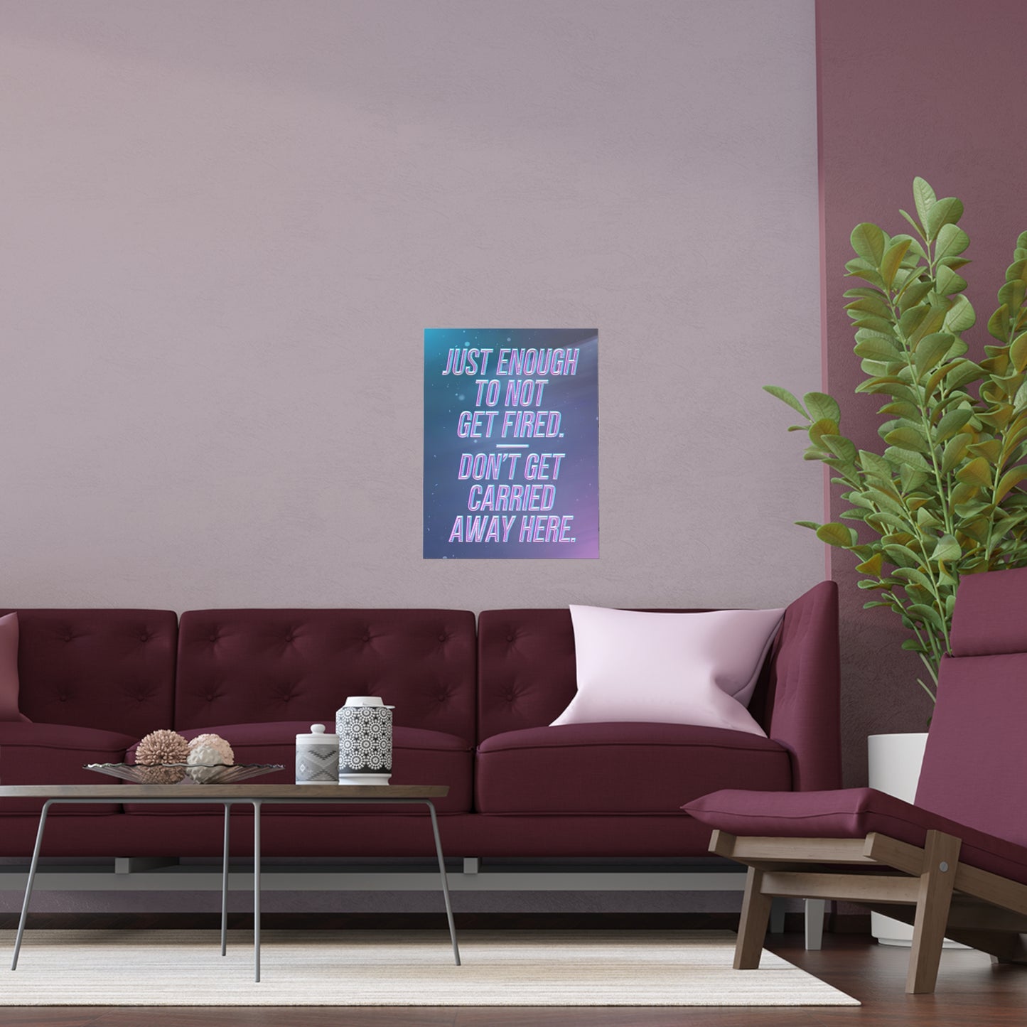 Just Enough - Pink Stars - Framed