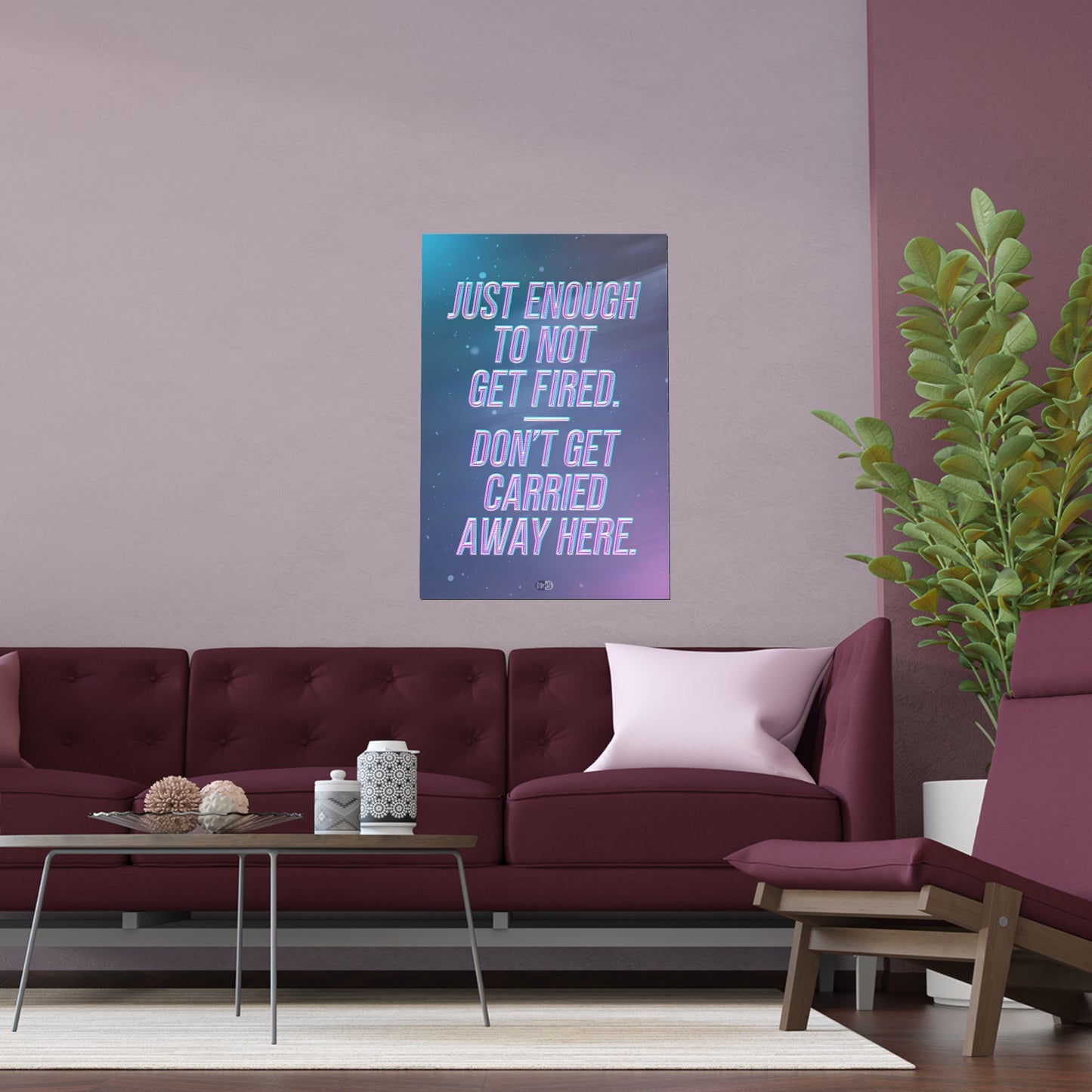 Just Enough - Pink Stars - Framed