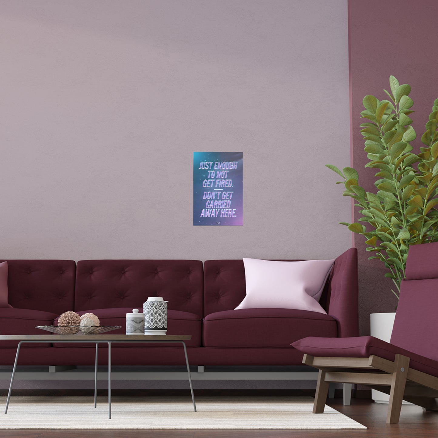 Just Enough - Pink Stars - Framed