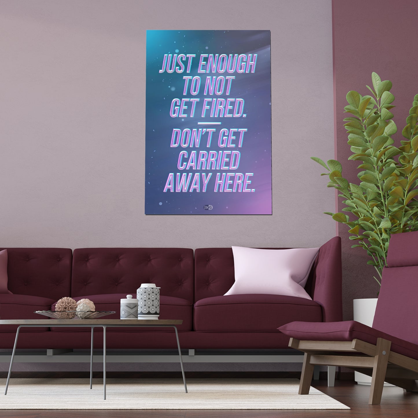 Just Enough - Pink Stars - Framed