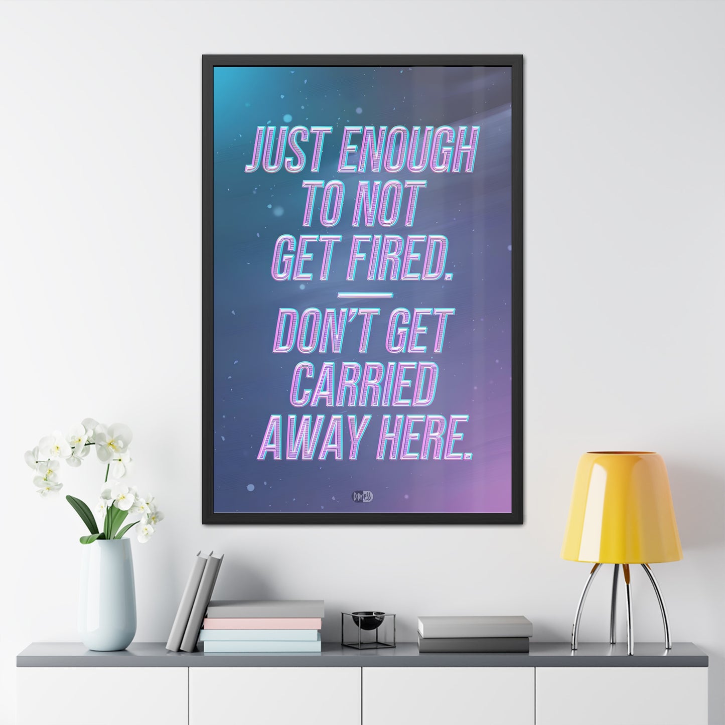 Just Enough - Pink Stars - Framed
